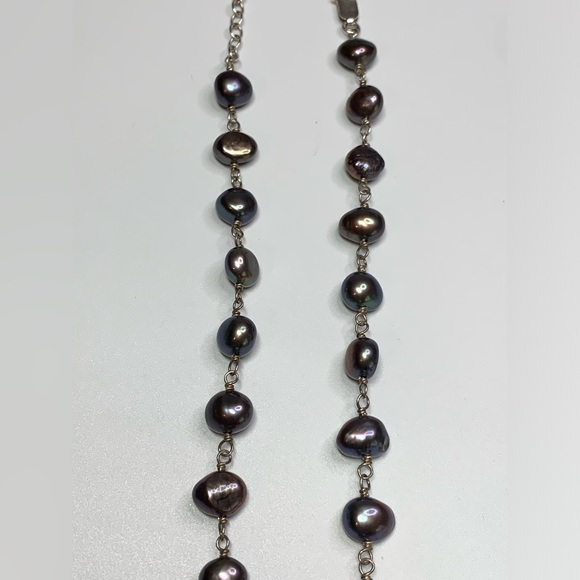 Silpada Vintage Sterling Silver & Iridescent Gray Pearl Necklace & Bracelet Set - Picture 7 of 16